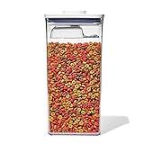 OXO Good Grips Pet POP Container – 6.0 Qt/5.7 L with Half Scoop, Ideal for up to 6.5lbs of Dog Food or 4.5lbs of Cat Food, Airtight Dog and Cat Food Storage Container, BPA Free, Clear
