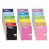 Oxford Spiral Notebook 18 Pack, Bulk College Ruled Spiral Notebooks for School, 1 Subject, College Ruled Paper, 8 x 10-1/2 Inches, 3-Hole Punch, Assorted Colors, 70 Sheets (65206)