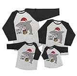 7 ate 9 Apparel Matching Family Christmas Shirts - Santa Shark Grey Shirt Youth Small