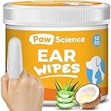 Paw Science Dog Ear Cleaner Wipes – Finger Wipes for Dogs – Cleaning, Soothing, and Deodorizing Itchy Ears – Pet Ear Relief Solution - Coconut Scent