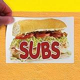 Decal Sticker Subs #1 Style A Restaurant & Food Yummy Sandwich Store Sign red 8"