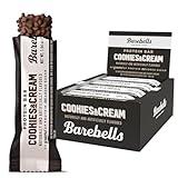 Barebells Protein Bars Cookies & Cream - 12 Count, 1.94 oz Bars - Protein Snacks with 20g of High Protein - Chocolate Protein Bar with 1g of Total Sugars - On The Go Protein Snack & Breakfast Bars