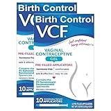 VCF Vaginal Contraceptive Gel Prefilled Applicators with Spermicide, 2 Boxes of 10 Prevents Pregnancy, Nonoxynol-9 Kills Sperm on Contact, Hormone-Free, Easy to Use, VCF Works Instantly. 20 Total