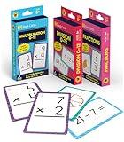 Carson Dellosa 3-Pack Math Flash Cards, Multiplication Flash Cards, Division Flash Cards, Fraction Flash Cards, 3rd Grade, 4th Grade and 5th Grade Flash Cards for Studying, Math Games for Kids Ages 8+