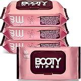 BOOTY WIPES Flushable Wipes Women - 80 Count, Pack of 4 Wet Wipes for Adults - pH Balanced Feminine Wipes with Aloe and Vitamin E - Gentle Cleansing Female Toilet Wipes for Sensitive Skin