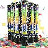 Biodegradable Confetti Cannon 6 Pack Multicolor Party Popper Shooters,12 Inch Large Confetti Cannon for Wedding Celebration Birthday Celebration Baby Shower Decorations Christmas New Year Graduation