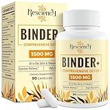 Resciency 1500 MG Detox Binder Supplement – Activated Charcoal, Zeolite, Bentonite Clay – Liver & Gut Detox Cleanse, Toxin Flush, Digestive, Max Absorption, 90 Vegan Capsules