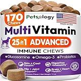 Dog Multivitamin Chewable - Dog Vitamins and Supplements with Glucosamine - 170 Chews - Hip & Joint, Pet Immune Support, Skin & Coat, Gut & Heart Health - Senior & Puppy Multivitamin Pet Supplement