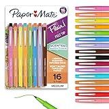 Paper Mate Flair Sunday Brunch Scented Felt Tip Pens, Assorted Colors, Medium Point (0.7mm), 16 Count