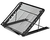 Halter Mesh Laptop Stand and Book Holder, Portable Book Stand for Reading, for Resting Laptop, Notebook, iPad, Tablet Adjustable, Collapsible, Ventilated (Black)