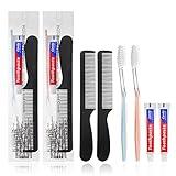 100 Pack Disposable Toothbrushes with Toothpaste and Comb for Homeless Individually Wrapped,10g Travel Toothpaste,7inch Black Hair Comb,Soft Bristle Toothbrush for Hotel,AirBnb,Shelter,Charity