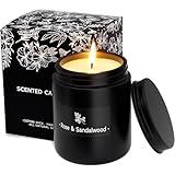 Scented Candle - Christmas Scented Candles for Men - 7.6oz Soy Wax Scented Candle for Home Scented - Long Lasting Candles with 40+ Hour Burning - Men Candle Gifts, Christmas Gift (Rose & Sandalwood)