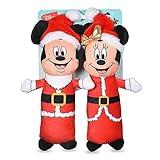 Disney for Pets 2pc Holiday Bobo Style Plush Mickey Mouse & Minnie Mouse Squeaker Toy for Dogs, 9 Inch | Mickey Mouse Plush Dog Toy | Holiday Disney Toys for Dogs