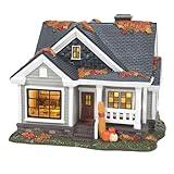 Department 56 Snow Village Halloween Collection Gather Round for Thanksgiving Lit Building- Hand Crafted Painted Ceramic Village Houses with Lights Fall Thanksgiving Home Decor Buildings, 6.42 Inch