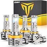 FAHREN Upgraded H11/H9/H8 9005/HB3 Light Bulbs Combo, 𝟔𝟎𝟎𝟎𝟎𝐋𝐌 𝟗𝟎𝟎％ Brighter 6500K with Cooling Fan H11 9005 Bulbs, 1:1 Mini Size H9 H8 HB3 Lights Kit, CANBUS Ready Plug And Play,Pack Of 4