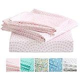 Vonty Kids Bed Sheets Twin Pink Heart Printed Sheets for Girls, Soft Lightweight Microfiber Easy Wash Bedding Set (1 Fitted Sheet + 1 Flat Sheet + 1 Pillowcase)