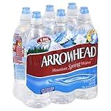 Arrowhead Mountain Spring Water Bottles, 6 Pack - Still Bottled Water with Naturally Occurring Minerals for Taste - 23.7 Fl Oz Sports Bottle with Flip Cap