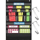 Pajean Math Manipulatives Set Place Value Chart Ten-Frames Math Games Counting Caddie Pocket Chart Back to School Math Teaching Tool for Classroom Students Homeschool Elementary Preschool