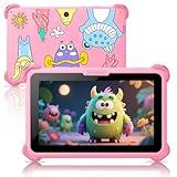 Kids Tablet 7 inch Tablets for Kids 3-12, 32GB Android Toddler Tablet with Solid Case, YouTube, Netflix, GMS, Bluetooth, WiFi, Education Learning Apps Installed, Parent Control(Pink)