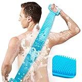 Inmorven Exfoliating Back Scrubber for Shower with Handles, 30 Inch Double-Sided Back Exfoliator Body Scrub Towel, Exfoliating Washcloth Bath Tool for use in Shower, to Clean Skin for Men & Women