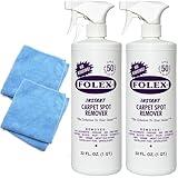 Black Swan Distributors - 2 FOLEX Instant Carpet Spot Removers (32 oz) & Reusable Microfiber Cleaning Cloths (15x15 in) - Household Stain Treater Kit