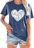 Volleyball T Shirts Women Volleyball Heart Graphic Tee Funny Volleyball Mom Tshirt Volleyball Match Gifts Tops