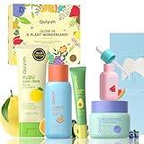 QUIYUM Fruit Skin Care Set, 5 Daily Routine Beauty Skin Care for Teens Girls - Gentle Skincare Gift Sets, Facial Care Set for Women,Travel Sets