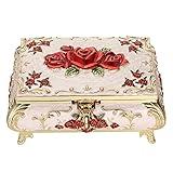 Hipiwe Metal Decorative Jewelry Box Vintage Treasure Chest Case Ornate Trinket Organizer Earrings Necklace Bracelet Storage Box Ring Holder Keepsake Box for Women