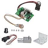 DC 12V Gear Motor, Worm Gear Motor CW CCW Speed Reduction Motor Micro Electric Motor Machinery Transmission Parts with Governor JGY370(50RPM)