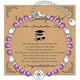 2025 Graduation Gifts for Her,Graduation Bracelets Inspirational Compass Bracelet Class of 2025 Graduate Gifts Middle School High School College Bachelor Masters Women Daughter Friends (Purple)