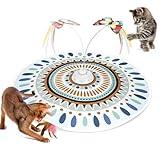 Potaroma Cat Toys Chargeable, 3in1 Hide and Seek for Kittens, Interactive Automatic Play, Fluttering Butterfly, Moving Wand Feather, Indoor Kitty Exercise 22.8 Inch Cover for All Breeds