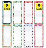 8 Magnetic Notepads – Notepads for Grocery List, Shopping List, To-Do List, Reminders -Strong Magnetic Back- Memo Notepad with Realistic Fruit Designs | 25 Sheets per Pad 7.5 x 3.5 inch (8 Pack)