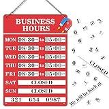 Magnetic Changeable Business Hours Sign, Metal Hours of Operation Signs for Business, Store Hours Sign for Glass Door or Window