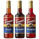 Torani Syrup - Fruit Flavors Variety Pack - Strawberry, Peach, and Raspberry - 7