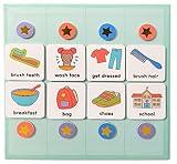 Look Lola Magnetic Daily Visual Schedule for Kids at Home - Create Your Own Routine Chart for Kids & Toddlers (Morning and Bedtime) - Kids Chore Chart - Autism ADHD (72 Magnets + Board)