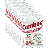 COMBOS Ranch Dip Baked Pretzel Stuffed Snacks, 6.3 Oz Bags (Pack of 12)