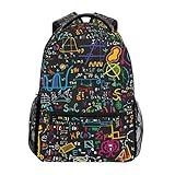 ALAZA Colorful Math Science Geometric Large Backpack Personalized Laptop iPad Tablet Travel School Bag with Multiple Pockets for Men Women College