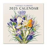 Botanical Wall Calendar 2025 12" x 12" FSC® Plastic Free - Starts Week On Sunday | Square Wall Calendar | Family Planner Calendar 2025 | Flowers Calendar 2025