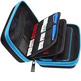 ButterFox Hard Carrying Case for New Nintendo 2DS XL + Large Stylus, Fits Wall Charger, 24 Game Cartridge Case Holder, Large Accessories Pocket - Black + Turquoise