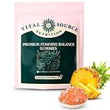 Vital Source Nutrition Premium Feminine Balance Gummies, for Women’s Health and Wellness Immune Support Vegan, Gluten-Free & Halal - Hawaiian Pineapple, 60 Count Gummies - 30 Servings