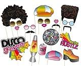 20 PCS Disco Photo Booth Props-70s Photobooth Props 1970s Groovy Throwback Photo Booth Prop for Disco Fever, Retro Birthday Party,70's Boogie, Hippie, Woodstock Party Decoration