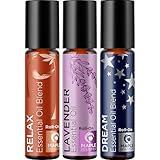 Roll on Essential Oils for Sleep - Aromatherapy Essential Oils Sets Variety Pack with Lavender Relax and Dream Sleep Essential Oil Roll Ons - Fun & Cute Wellness Gift for Young Women Teens & Girls