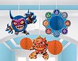 Amscan Skylanders Hanging Decor - 3pcs Honeycomb, Dinosaur & Butterfly Design - Skylanders Birthday Decoration - Gaming Figure