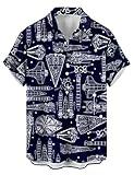 WHO IN SHOP Men's Hawaiian Shirt All Patterns Print Short Sleeve Button Down Shirts