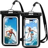 JOTO 2 Pack Waterproof Phone Pouch Case Up to 7", IPX8 Underwater Phone Case Cellphone Dry Bag for iPhone 16 15 14 13 12 Pro Max Xs Max XR X 8 7 6S Plus SE/Galaxy S24 S23 S22 S21 -Black