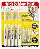 Slobproof Paint It! Decorating Pen, Refillable Paint Pens, Fine Tip, Home, Hobbies, Crafting, Scrapbooking, Fills with Chalk, Glitter, & Metallic Paints, Works on Wood, Fabric, Metal, Pack of 5