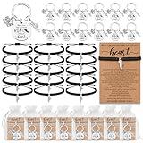 Henoyso 10 Sets Track and Field Gift Bulk Cross Country Running Gifts, 10 Adjustable Running Charm Bracelets 10 Track and Field Keychains with 10 Organza Bags for Women Men