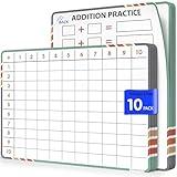 SCRIBBLEDO Addition Math Practice 9”x12” Small White Board Dry Erase Sheets Math Manipulatives 1st Grade Addition Math Homeschool Supplies Teacher Students Classroom Pack of 10 Sheets