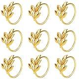 KPOSIYA Set of 20 Leaf Napkin Rings Metal Gold Napkin Holder Table Napkin Rings for Dinning Table Parties Everyday (Ye Zi-Gold 20)