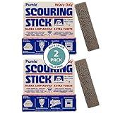 PUMIE Scouring Stick, Heavy Duty Extra Strong Pumice Cleaning Bar, Perfect Pumice Stone for Cleaning Tough Toilet Rings, Bathroom & Kitchen Stains - Scouring Stick on Toilet Bowls, Pool, Tiles(2 Pack)